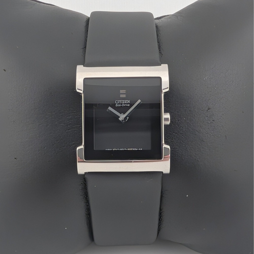 Citizen Eco-Drive B023-S001846 Black Square Dial Leather Strap Watch